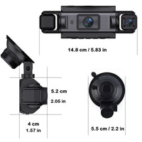 Car Dash Cam 4 Channel Black Box WiFi Driving  HD Camera