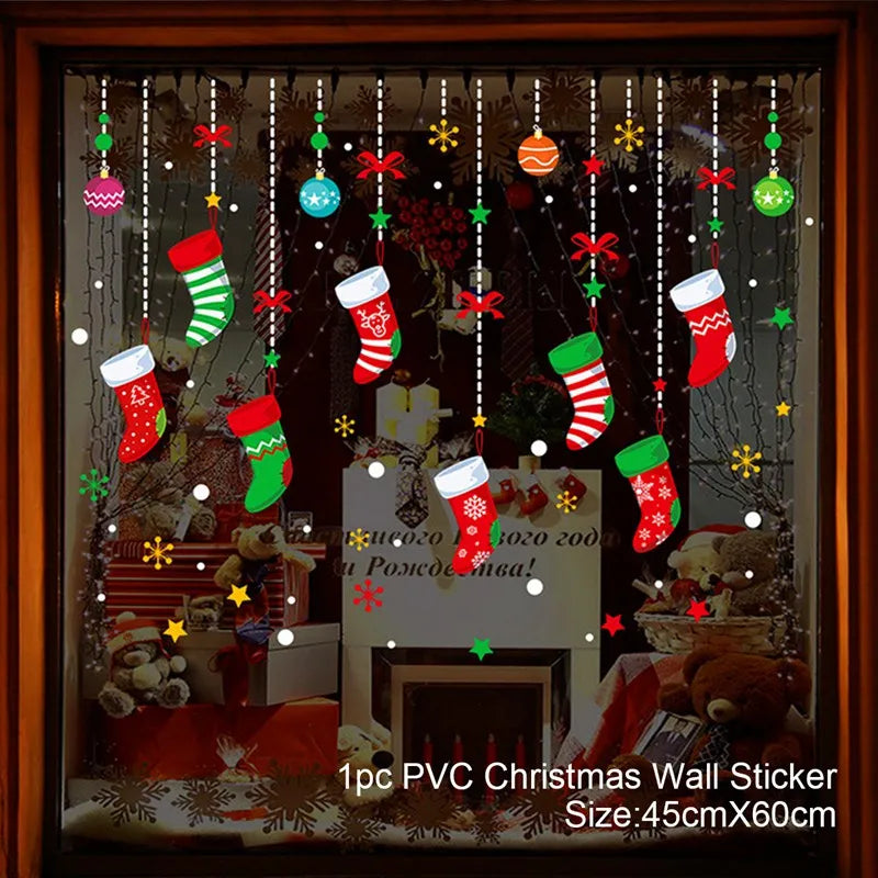 Christmas Window Sticker Merry Christmas Decorations For Home