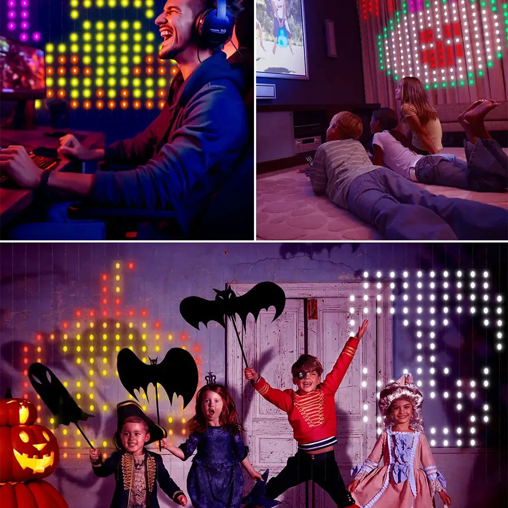 400-800 LED RGB Smart Curtain Party Lights with Music,App Controls and Remote