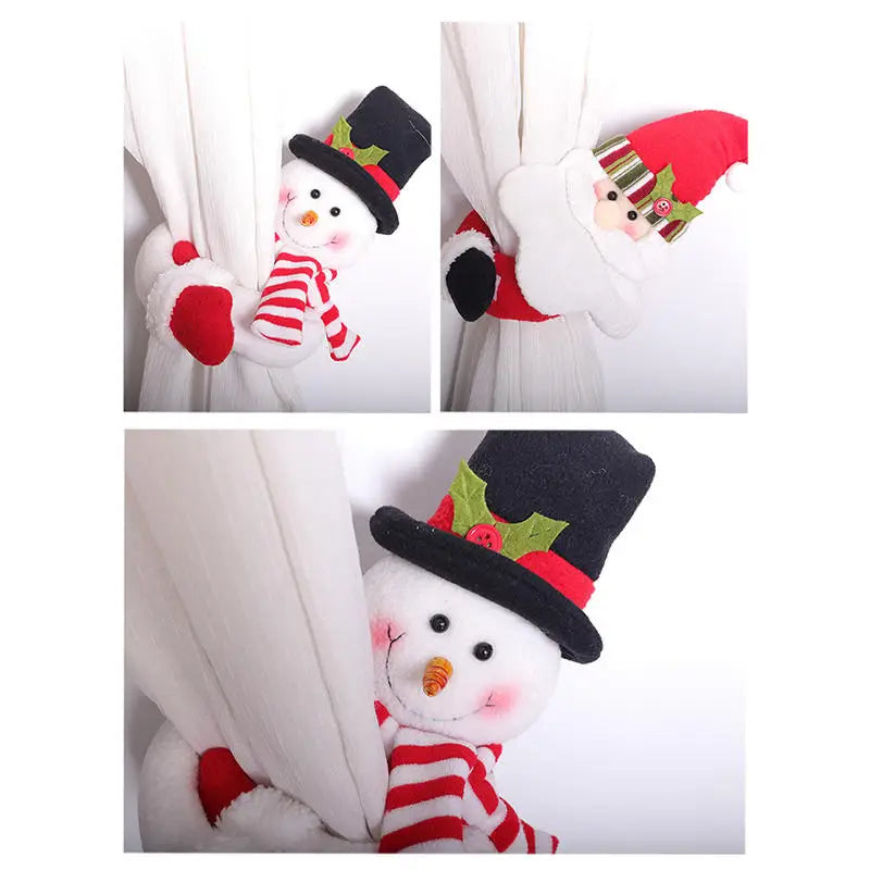 Christmas Curtain Clasp Santa Claus Snowman Curtain Buckle Lovely Tree Decoration