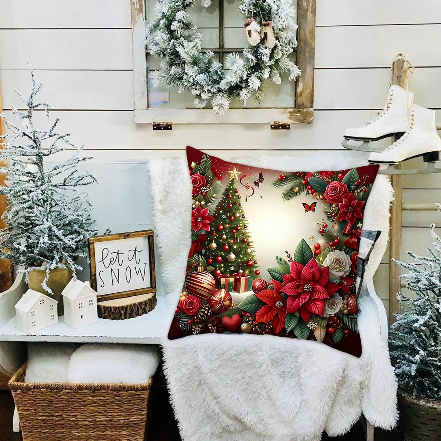 1pcs 2D Christmas Pillow Cover Xmas Party Decoration