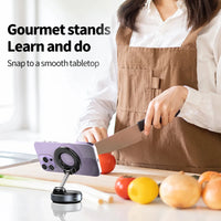 Car Phone Magnetic Stand Holder Mechanical Vacuum Suction Cup Rotate 360°