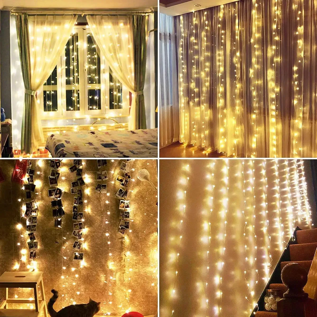 USB Power Curtain LED Light String Christmas Decoration for Hoem Bedroom