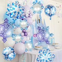10pcs ice and snow theme snowflake aluminum foil balloons
