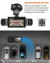 Car Dash Cam 4 Channel Black Box WiFi Driving  HD Camera