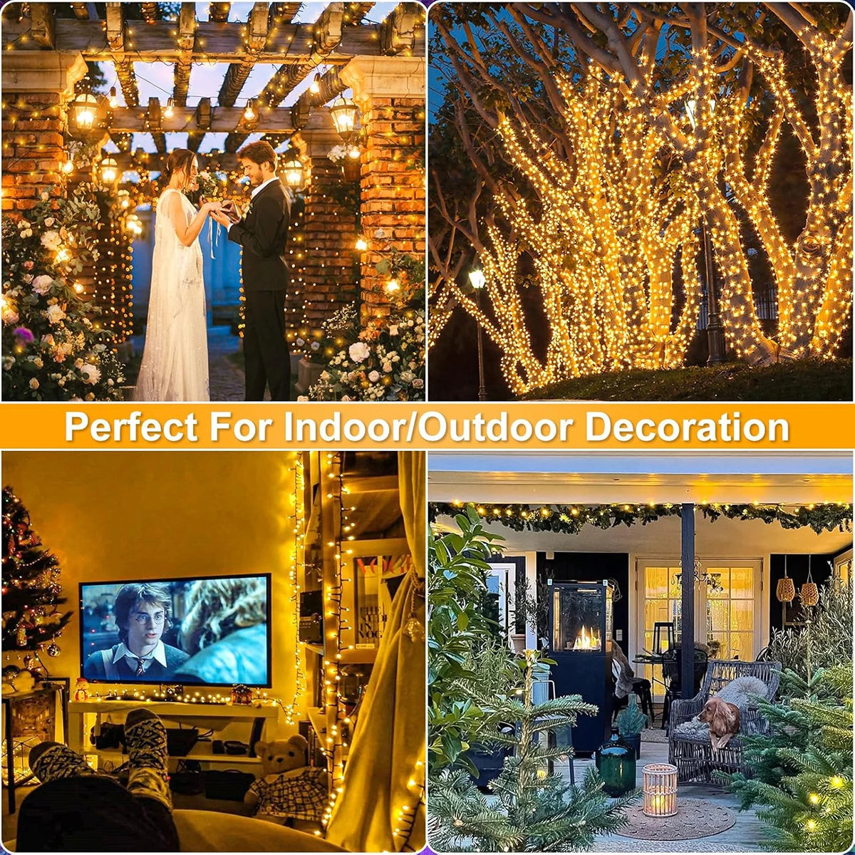 Outdoor LED String Fairy Lights Christmas Lights For Garland Wedding Party Holiday Garden Lamp Holiday Decor