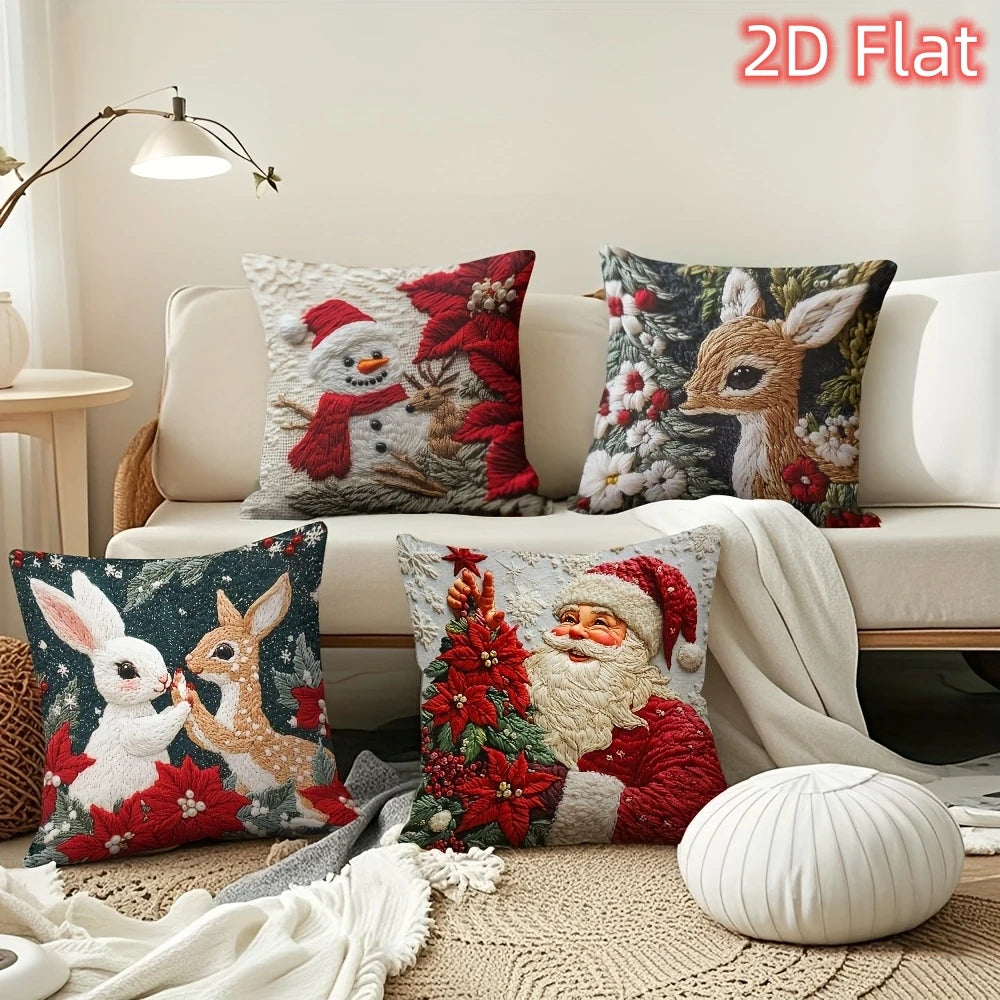 1pcs 2D Christmas Pillow Cover Xmas Party Decoration