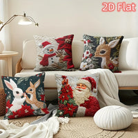 1pcs 2D Christmas Pillow Cover Xmas Party Decoration