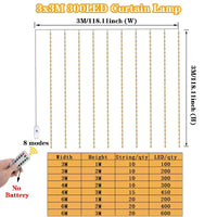 USB Power Curtain LED Light String Christmas Decoration for Hoem Bedroom