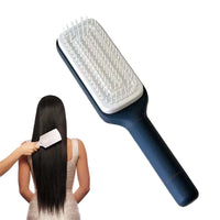 Telescopic Massage Cleaning Anti-static Rotatable Self Cleaning Hair Brush