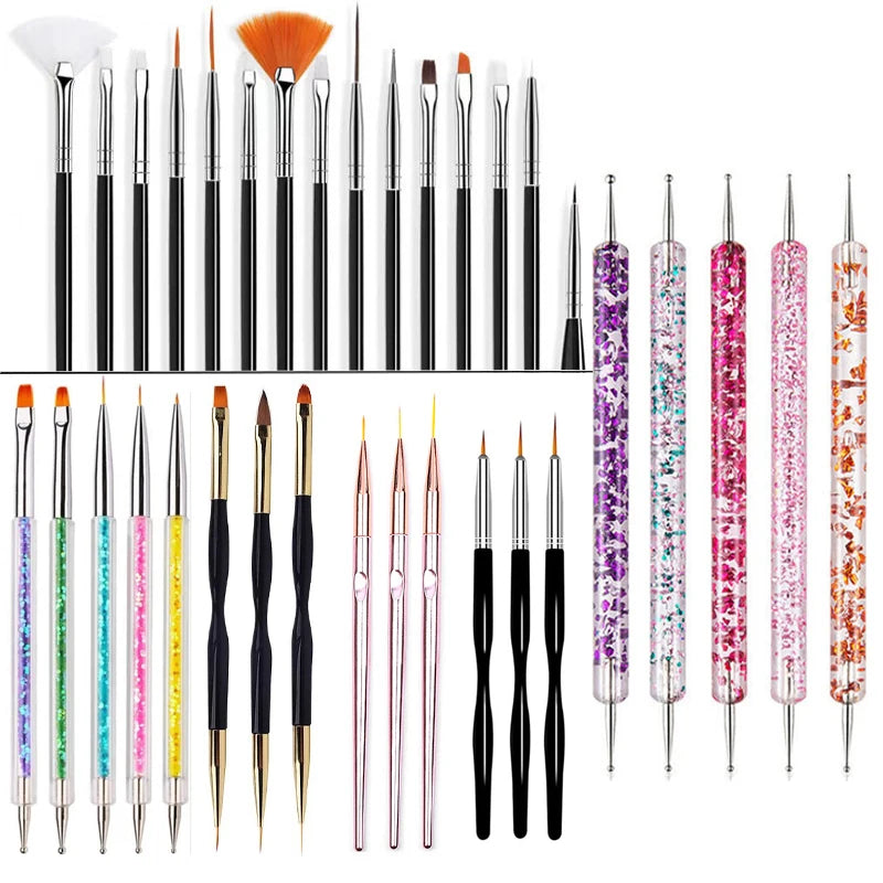 Nail Art Brush Design Tip Painting Drawing Carving Dotting Pen