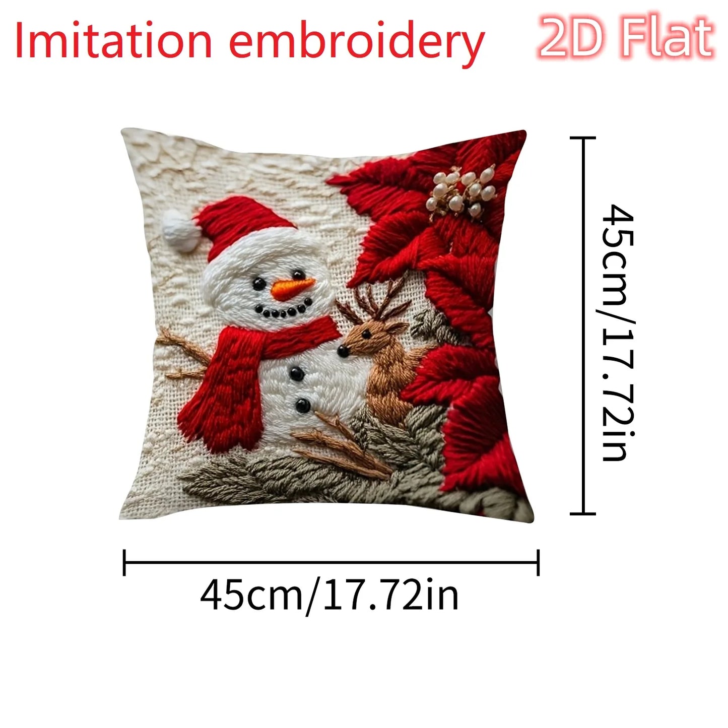 1pcs 2D Christmas Pillow Cover Xmas Party Decoration