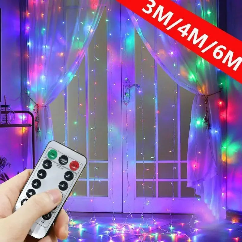 USB Power Curtain LED Light String Christmas Decoration for Hoem Bedroom