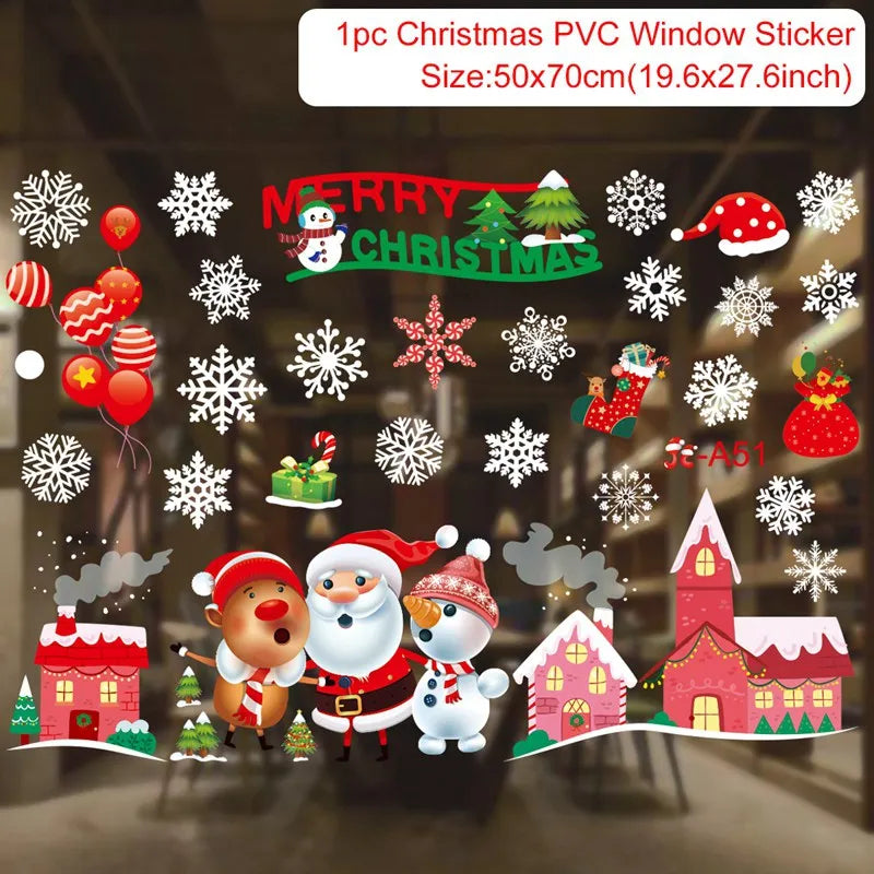 Christmas Window Sticker Merry Christmas Decorations For Home