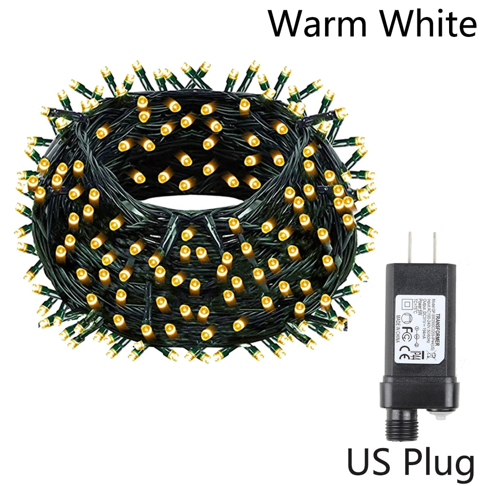 Outdoor LED String Fairy Lights Christmas Lights For Garland Wedding Party Holiday Garden Lamp Holiday Decor