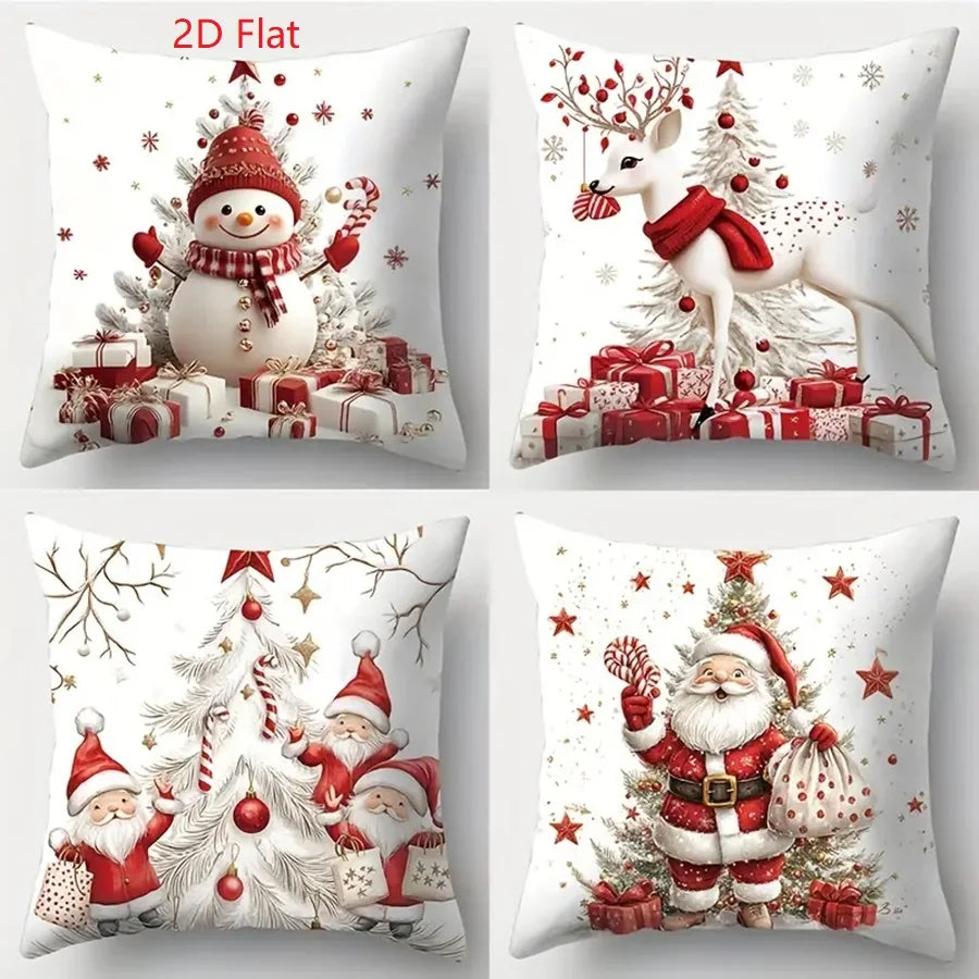 1pcs 2D Christmas Pillow Cover Xmas Party Decoration