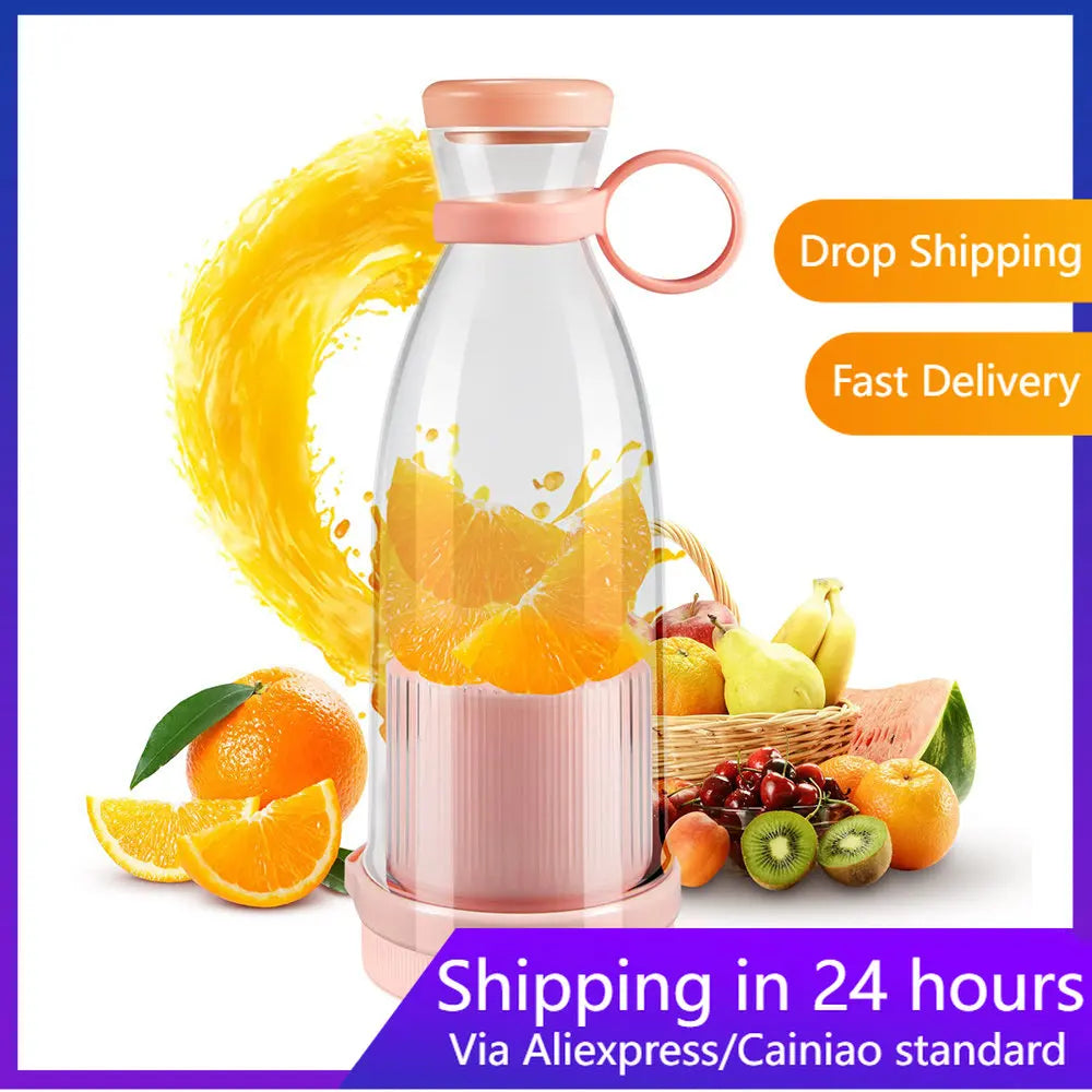 Mixers Fresh Fruit Juicers Blue/Pink Usb Portable Juice Bottle Mini Fast Electric Blender