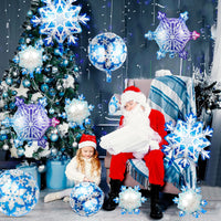 10pcs ice and snow theme snowflake aluminum foil balloons