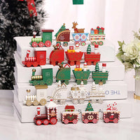 Christmas Wood Train Decoration and Christmas Ornaments With Moving Train