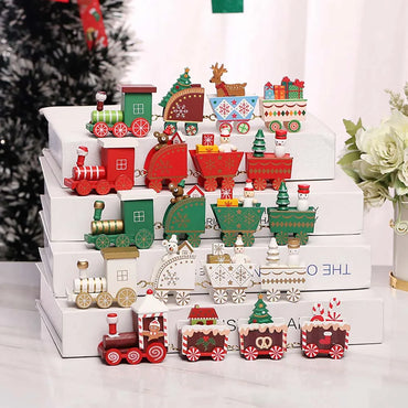 Christmas Wood Train Decoration and Christmas Ornaments With Moving Train