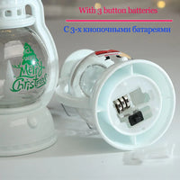 Portable LED Christmas Santa Claus Snowman Lanterns Indoor Decor Lights Battery Powered