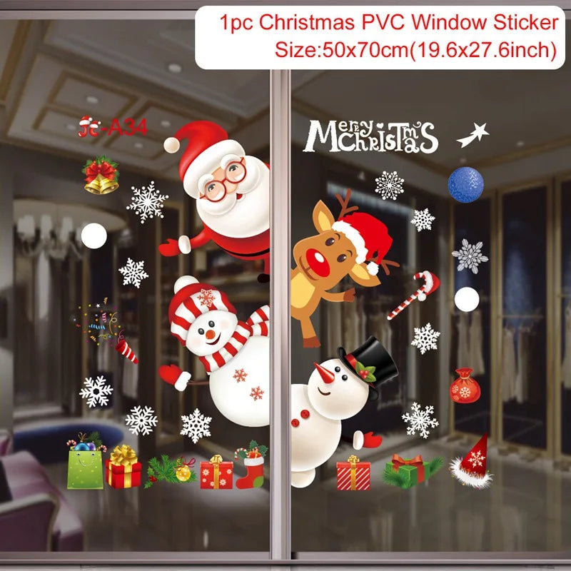 Christmas Window Sticker Merry Christmas Decorations For Home