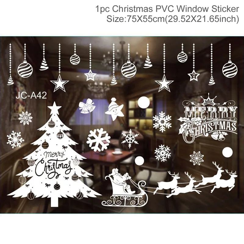 Christmas Window Sticker Merry Christmas Decorations For Home