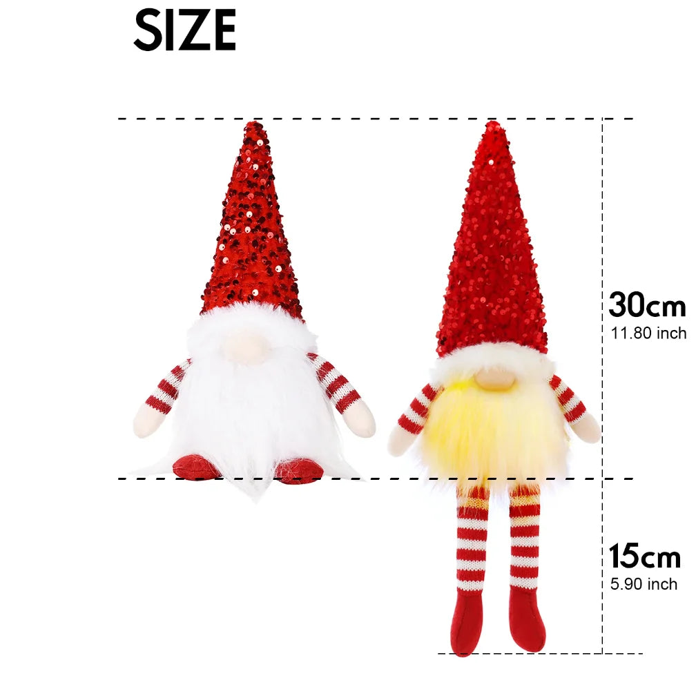 Glowing Gnome Christmas Faceless Doll 30cm Tree Decorations
