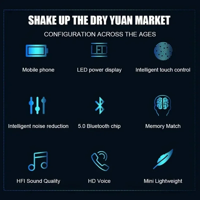 Wireless Headphones Hifi Stereo Sports Earbuds Headset