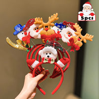 5-Pack Christmas Elements Hairband Set for Cute Girls
