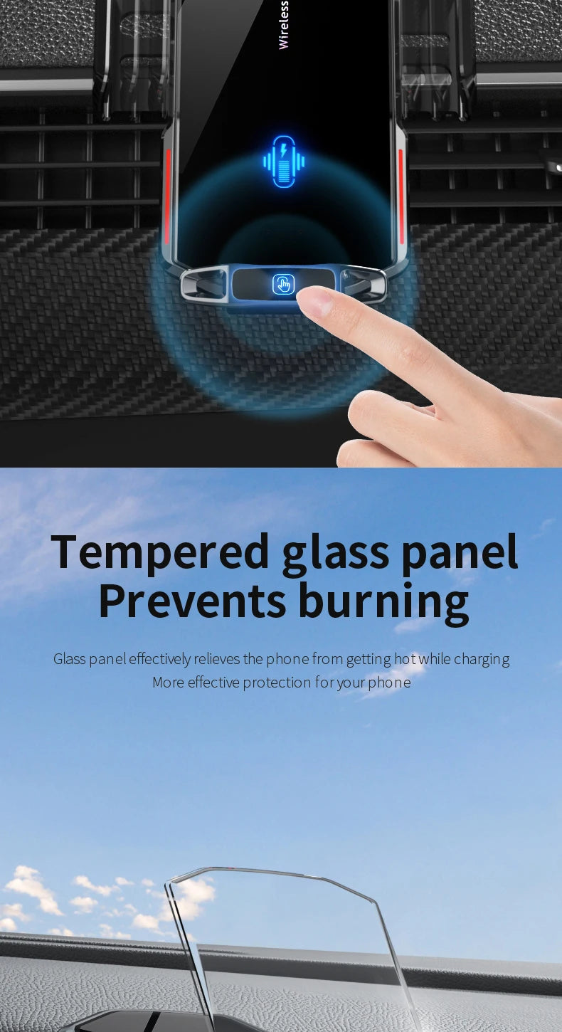 Magnetic Car Phone Holder  Wireless Fast Charger Infrared Induction Air Vent Bracket