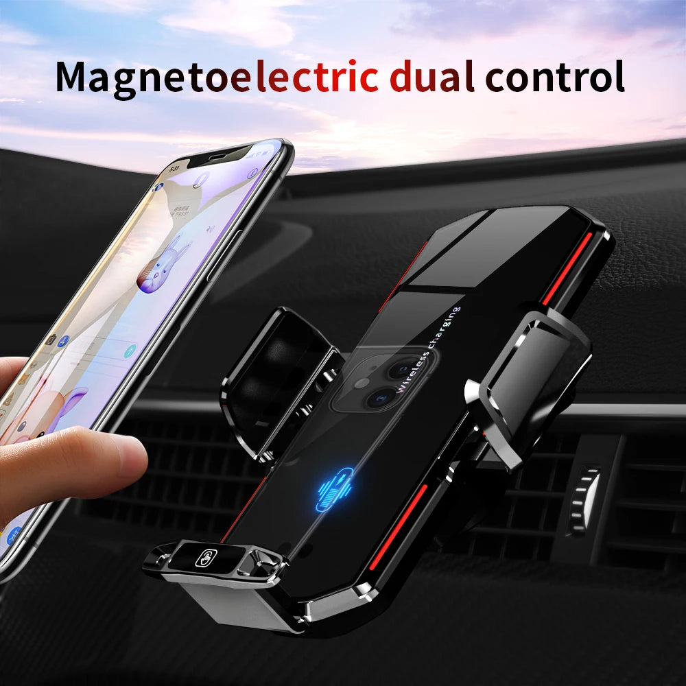 Magnetic Car Phone Holder  Wireless Fast Charger Infrared Induction Air Vent Bracket