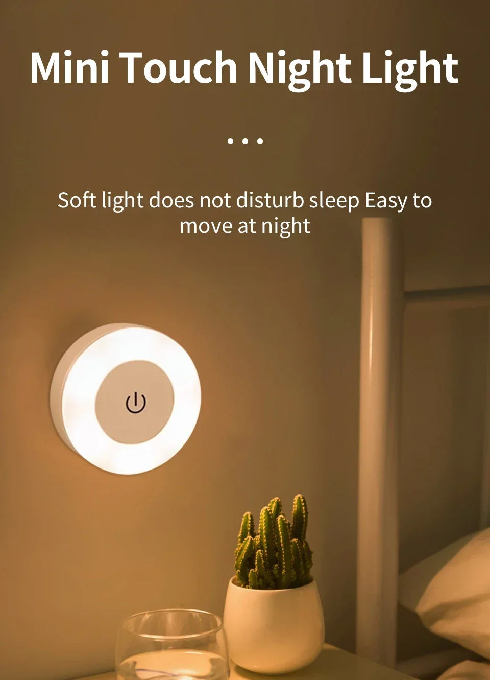 Rechargeable Night Light with Touch Switch Dimmable Magnetic Book Light