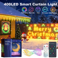 400-800 LED RGB Smart Curtain Party Lights with Music,App Controls and Remote