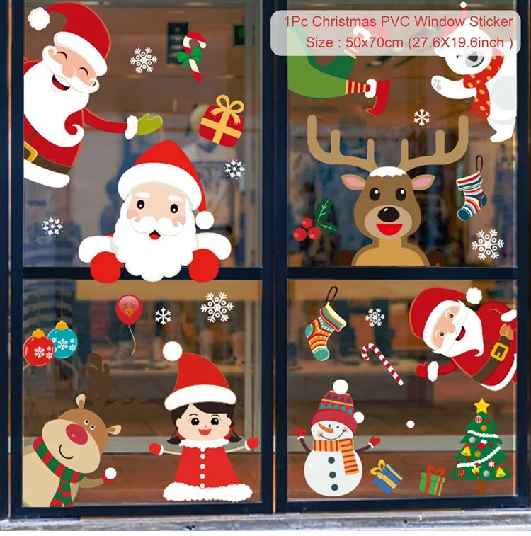 Christmas Window Sticker Merry Christmas Decorations For Home