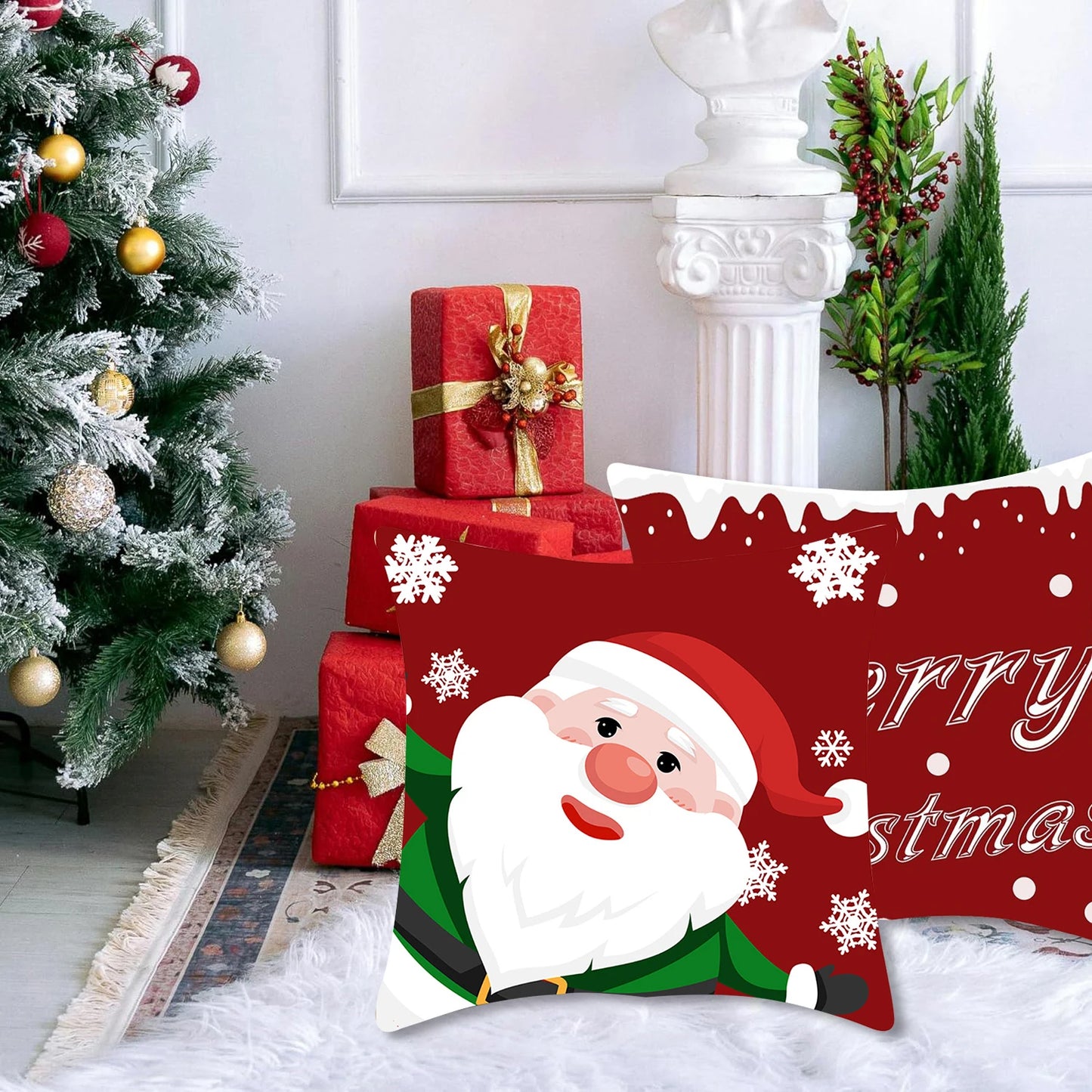 1pcs 2D Christmas Pillow Cover Xmas Party Decoration