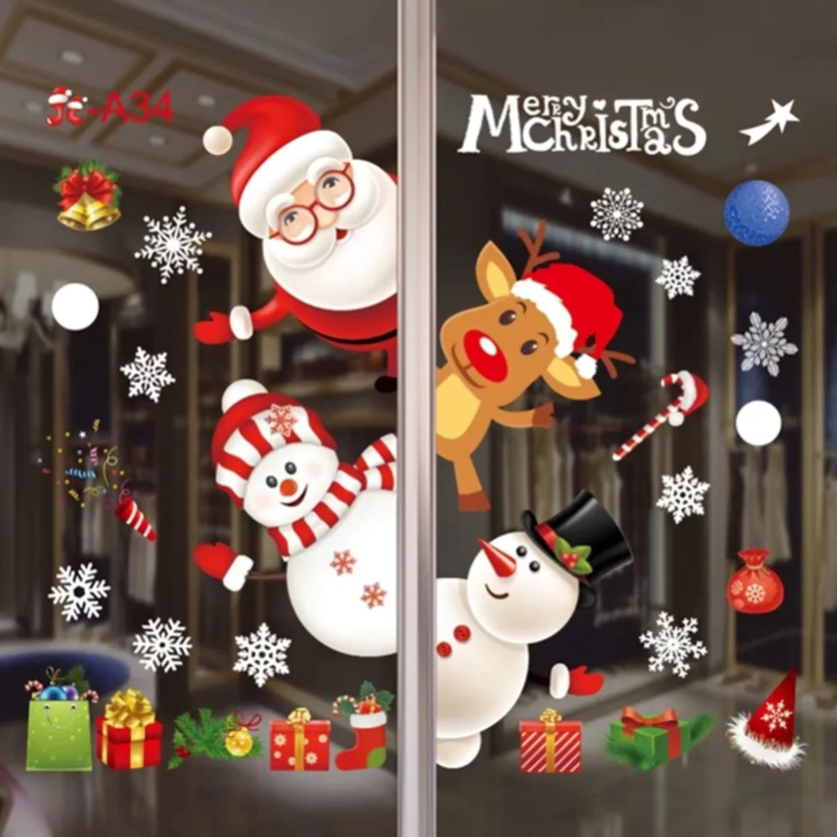 Christmas Window Sticker Merry Christmas Decorations For Home