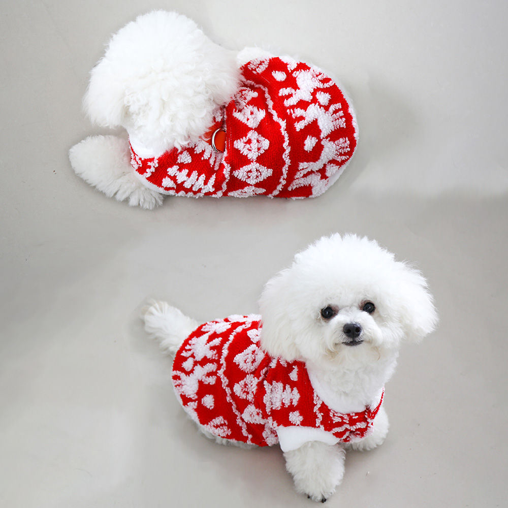 Autumn And Winter New Products Christmas Cat And Dog Clothes Plush Hoodie Clothes