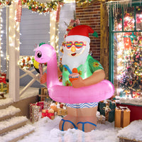 5.9ft Hawaiian Elderly Inflatable Christmas Decoration With 6 LED Lights